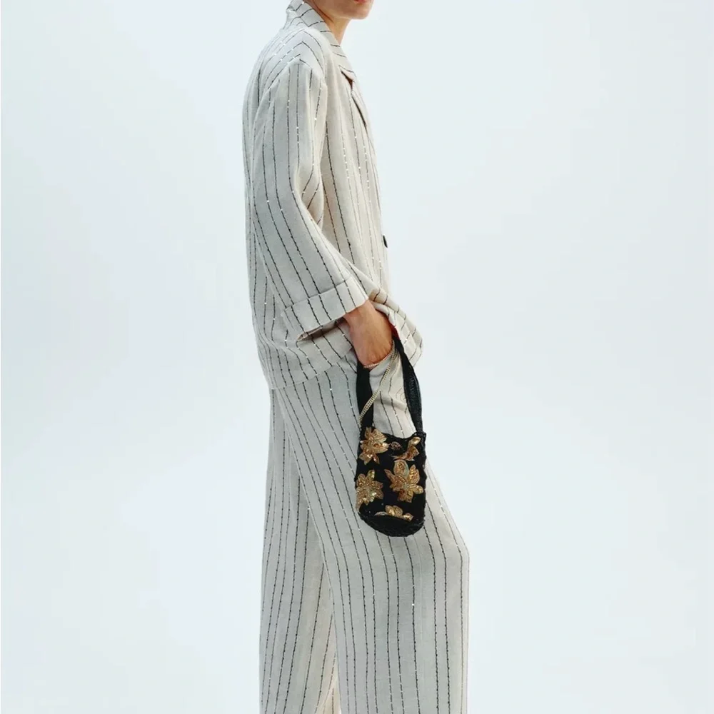 ZARA Floral Embroidery Bucket Bag!! NWT - Picture 3 of 12